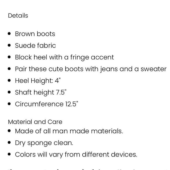 NEW! Brown fringe booties. Sz 7 - Picture 7 of 7